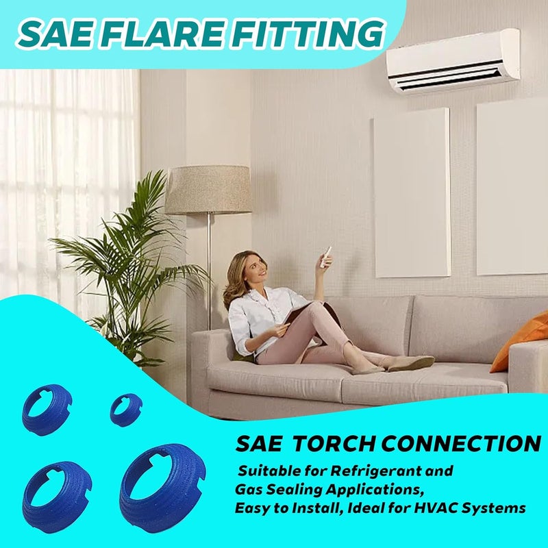 ZGTools 10 x 1/4" Leak-Free SAE Flare Fitting, HVAC Leak Free SAE Flare Connections Eliminates Refrigerant Leaks, Stop Leak Seal kit For Schrader Valve, Refrigeration, HVAC & Mini Split Kit - Image 5